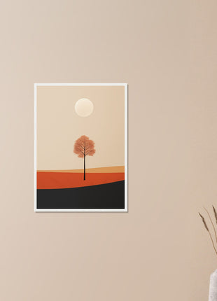 Fall sun landscape poster