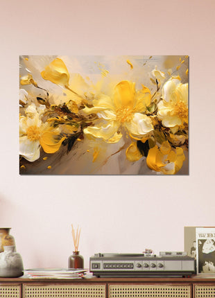 Yellow flower paint explosion poster