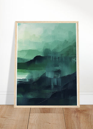 Green abstract sunrise landscape poster (part 3 of 3)