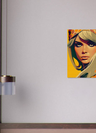 Retro Lady Poster - Yellow Orange Tone