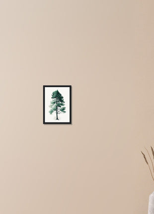 Minimalist tree on white background poster