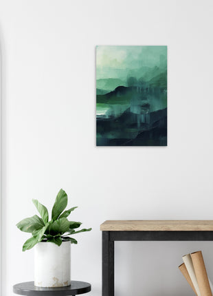 Green abstract sunrise landscape poster (part 3 of 3)