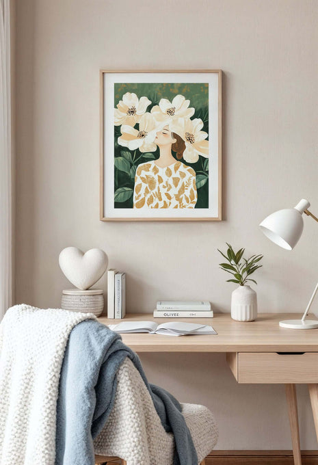 Whimsical Floral Portrait Art