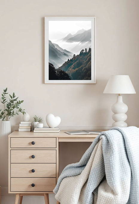 Misty mountain poster