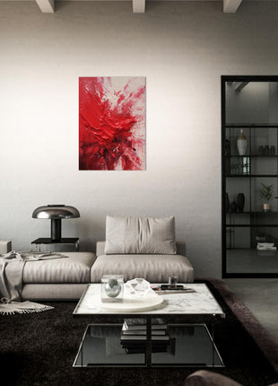 Red abstract paint splash poster