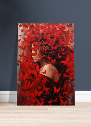 Red butterfly mist poster