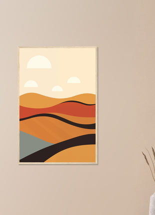 Abstract fall landscape poster