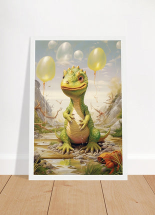 Dino & dino egg balloons poster