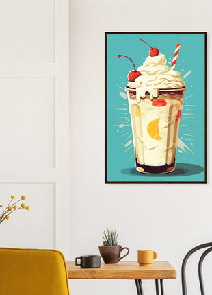 Retrol milkshake kitchen poster