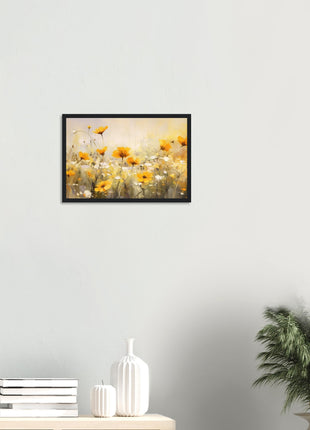 Yellow field of flowers poster