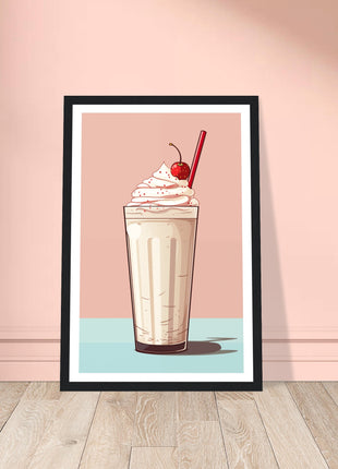 Vintage milkshake kitchen poster