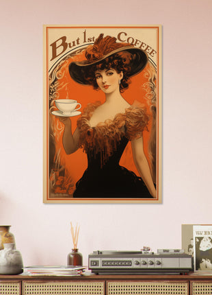 Maar 1e koffie Vintage keukenposter