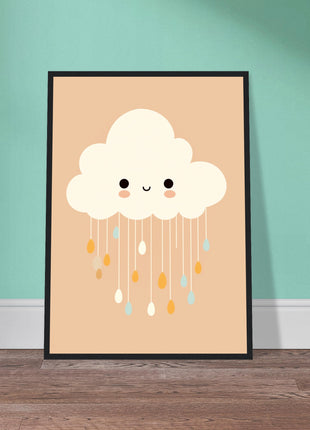 Happy little raincloud - Children's room poster