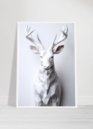 Geometric 3D deer poster