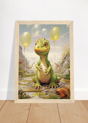 Dino & dino egg balloons poster