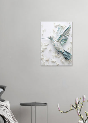 Geometric hummingbird poster