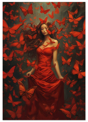 Wind of red butterflies poster