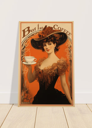 Maar 1e koffie Vintage keukenposter