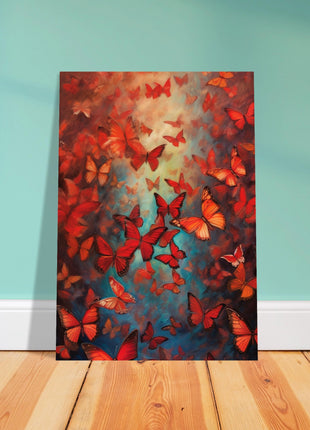 Red butterflies poster