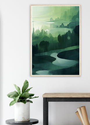 Green abstract landscape poster (part 3 of 3)