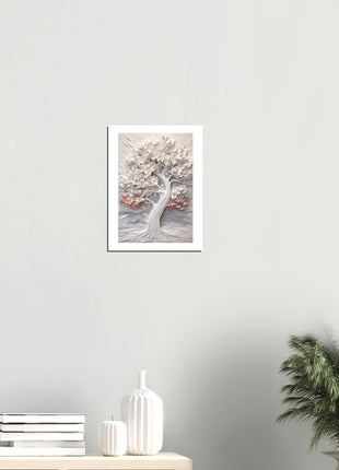 Sculpted Serenity: Majestic 3D White Tree Poster