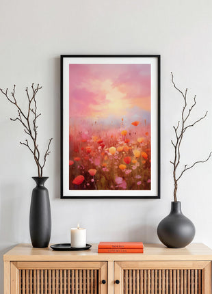 Dreamy Spring meadow – Vibrant Floral Landscape Art Print