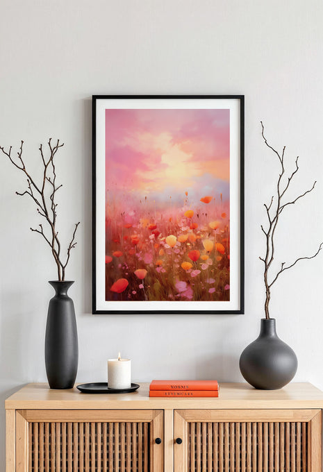 Dreamy Spring meadow – Vibrant Floral Landscape Art Print