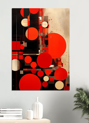 Red circular geometry poster