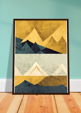 Abstract Mountain Poster - Yellow tones