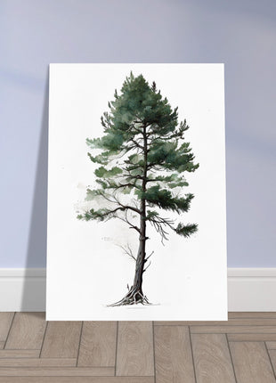 Minimalist serene pine tree poster