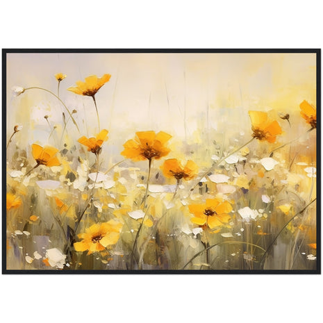 Yellow field of flowers poster