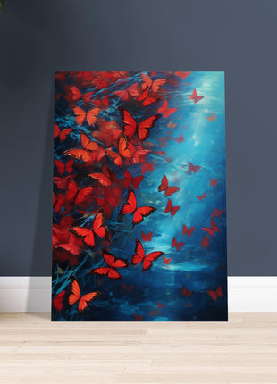 Red & blue butterfly poster