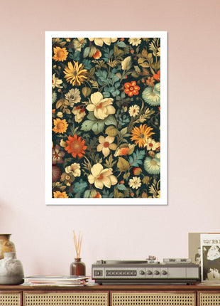 Vintage flower pattern poster