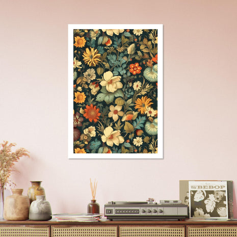 Vintage flower pattern poster