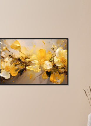 Yellow flower paint explosion poster