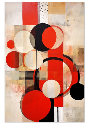 Red geometric abstract poster