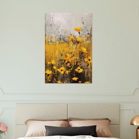 Golden Wildflowers – Dreamy Floral Field Art Print