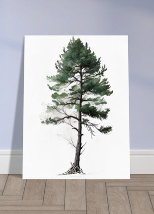 Minimalist serene pine tree poster