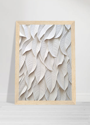 White 3D leaves poster