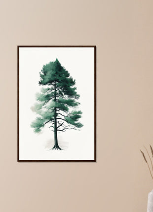 Minimalist tree on white background poster