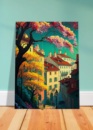 Colorful Town In Spring Poster