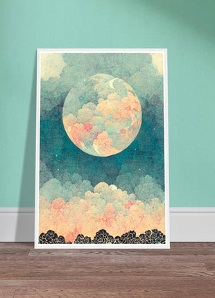 Moon with orange hue poster