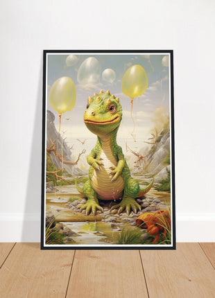 Dino & dino egg balloons poster