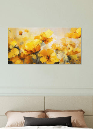 Yellow painted flowers poster