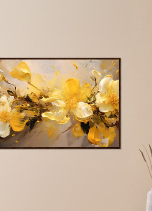 Yellow flower paint explosion poster