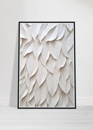 White 3D leaves poster