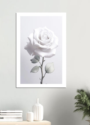 White rose photograph poster