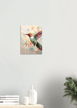 Geometric hummingbird poster