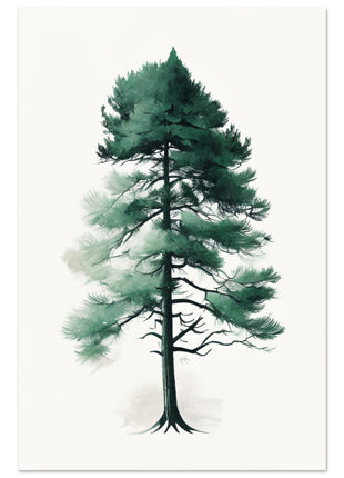 Minimalist tree on white background poster