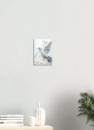 Geometric hummingbird poster